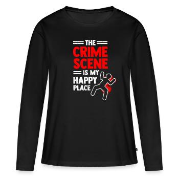 Criminalistique sur scène de crime Criminalistique - T-shirt manches longues Premium bio Femme - noir - Devant - Julia (174cm)