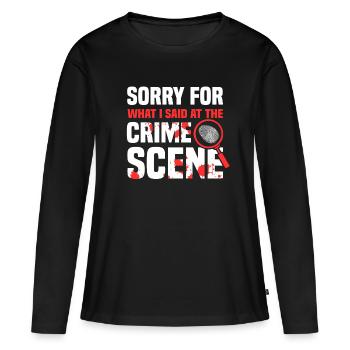 Criminalistique Scène de crime Science médico-légale - T-shirt manches longues Premium bio Femme - noir - Devant - Julia (174cm)