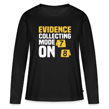 Criminalistique de scène de crime Collecte de preuves - T-shirt manches longues Premium bio Femme - noir - Devant - Julia (174cm)