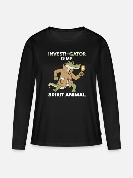 Forensiker Kriminaltechnik Ermittler - Frauen Premium Bio Langarmshirt - Schwarz