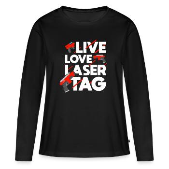 Laser Tag Laser Gun Laser Tag - T-shirt manches longues Premium bio Femme - noir - Devant - Julia (174cm)