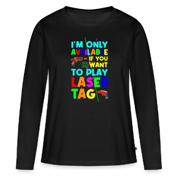 Laser Tag Beam Laser Tag Laser Gun - T-shirt manches longues Premium bio Femme - noir - Devant - Julia (174cm)
