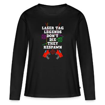 Laser Tag Laser Gun Laser Tag Laser Beam - T-shirt manches longues Premium bio Femme - noir - Devant - Julia (174cm)
