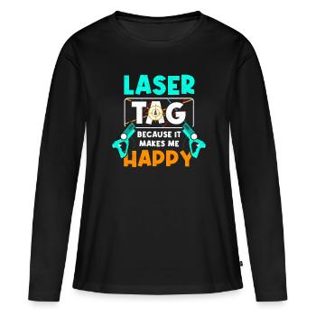 Laser Tag Lasergame Laser Gun Laser Tag - T-shirt manches longues Premium bio Femme - noir - Devant - Julia (174cm)