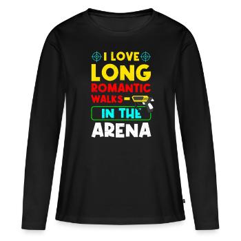 Laser Tag Funny Laser Gun Laser Tag - T-shirt manches longues Premium bio Femme - noir - Devant - Julia (174cm)