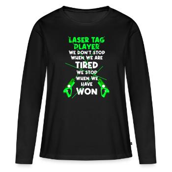 Laser Tag Laser Beam Laser Gun Laser Tag - T-shirt manches longues Premium bio Femme - noir - Devant - Julia (174cm)