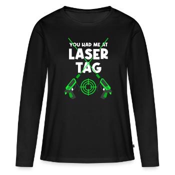 Laser Tag Beam Laser Tag Laser Gun - T-shirt manches longues Premium bio Femme - noir - Devant - Julia (174cm)