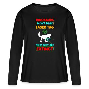 Laser Tag Dinosaur Laser Gun Laser Tag - T-shirt manches longues Premium bio Femme - noir - Devant - Julia (174cm)