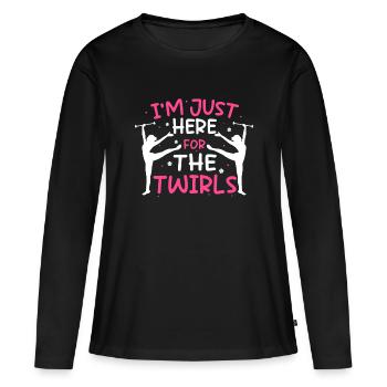 Twirling Baton Majorette Rod Turning - Women's Premium Organic Long Sleeve Shirt - black - Front - Julia (174cm)