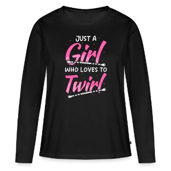 Twirling Rod Turning Majorette Baton - Women's Premium Organic Long Sleeve Shirt - black - Front - Julia (174cm)