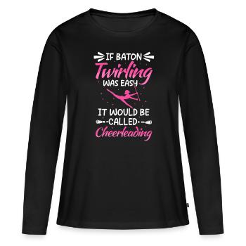 Twirling Baton Majorette Rod Turning - Women's Premium Organic Long Sleeve Shirt - black - Front - Julia (174cm)