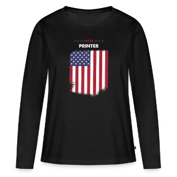 Imprimante électorale - T-shirt manches longues Premium bio Femme - noir - Devant - Julia (174cm)