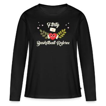 Arbitre de basket-ball flirt - T-shirt manches longues Premium bio Femme - noir - Devant - Julia (174cm)