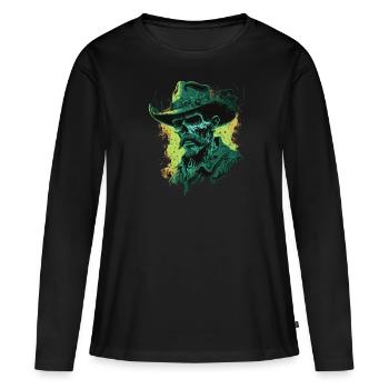 Untoter Cowboy - Frauen Premium Bio Langarmshirt - Schwarz - Vorne - Julia (174cm)