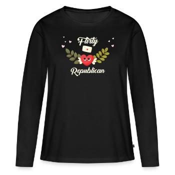 Flirtender Republikaner - Frauen Premium Bio Langarmshirt - Schwarz - Vorne - Julia (174cm)