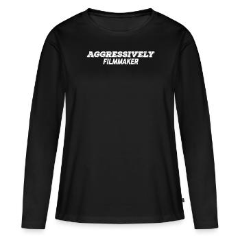 Cinéaste agressif - T-shirt manches longues Premium bio Femme - noir - Devant - Julia (174cm)