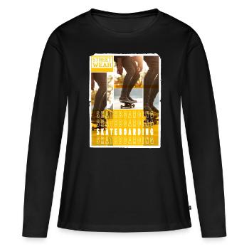 Skateboarding Skate Skater Skateboard Sk8 Vintage - Women's Premium Organic Long Sleeve Shirt - black - Front - Julia (174cm)