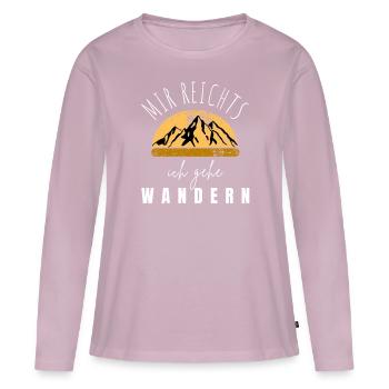 WANDERN Berge Bergsteigen WANDERWEG - Frauen Premium Bio Langarmshirt - Altrosa - Vorne - Julia (174cm)