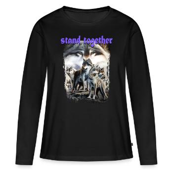 ensemble - T-shirt manches longues Premium bio Femme - noir - Devant - Julia (174cm)