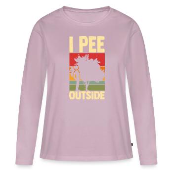 Camping Zelten I pee outside - Frauen Premium Bio Langarmshirt - Altrosa - Vorne - Julia (174cm)