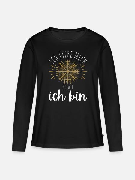 Wegweiser MOTIVATION - VEGVISIR - Frauen Premium Bio Langarmshirt - Schwarz