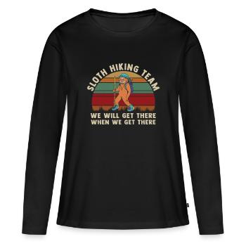 Randonnées Randonnées Randonnées Alpinistes - T-shirt manches longues Premium bio Femme - noir - Devant - Julia (174cm)
