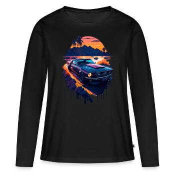 Klassischer Sportwagen - Frauen Premium Bio Langarmshirt - Schwarz - Vorne - Julia (174cm)