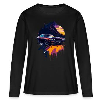 Klassischer Sportwagen - Frauen Premium Bio Langarmshirt - Schwarz - Vorne - Julia (174cm)