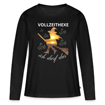 VOLLZEITHEXE ich darf das HEXE HEXEN hexen - Frauen Premium Bio Langarmshirt - Schwarz - Vorne - Julia (174cm)