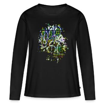 Graffiti - Frauen Premium Bio Langarmshirt - Schwarz - Vorne - Julia (174cm)