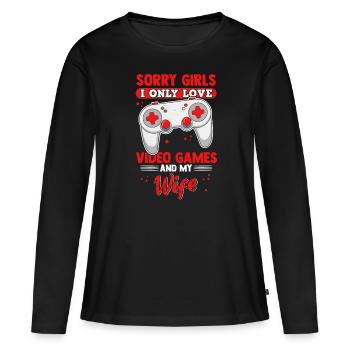 Jeux vidéo Jeux vidéo Gamer Jeu vidéo - T-shirt manches longues Premium bio Femme - noir - Devant - Julia (174cm)