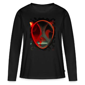 Ovale E - T-shirt manches longues Premium bio Femme - noir - Devant - Julia (174cm)