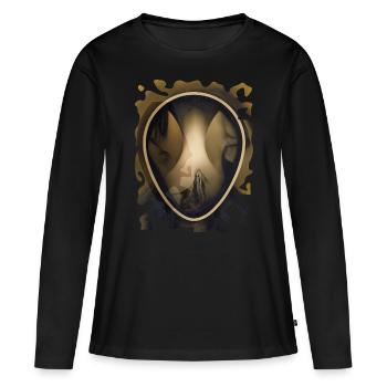 Ovale G - T-shirt manches longues Premium bio Femme - noir - Devant - Julia (174cm)