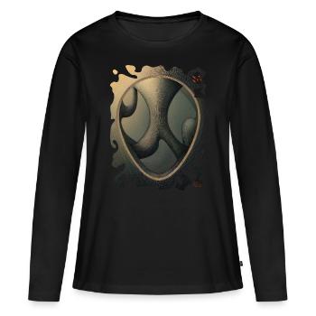 Ovale F - T-shirt manches longues Premium bio Femme - noir - Devant - Julia (174cm)