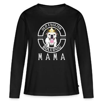 Bulldogge Bulldog Bulldoggen Mama - Frauen Premium Bio Langarmshirt - Schwarz - Vorne - Julia (174cm)