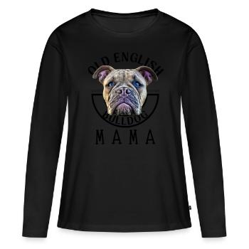 Bulldog Bulldog Bulldogs Maman - T-shirt manches longues Premium bio Femme - noir - Devant - Julia (174cm)