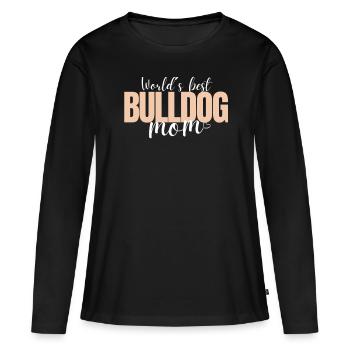 Bulldog MOM Bulldog Bulldogs MAMA - T-shirt manches longues Premium bio Femme - noir - Devant - Julia (174cm)