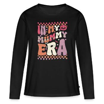 Halloween Kostüm Mama Era Mumie - Frauen Premium Bio Langarmshirt - Schwarz - Vorne - Julia (174cm)
