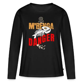 M'Benga Danger - T-shirt manches longues Premium bio Femme - noir - Devant - Julia (174cm)