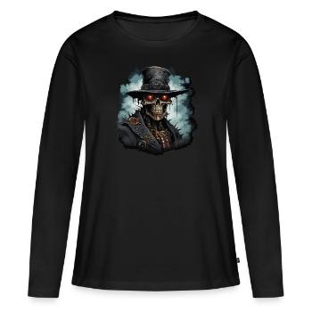 Steampunk Zombie Cowboy - T-shirt manches longues Premium bio Femme - noir - Devant - Julia (174cm)