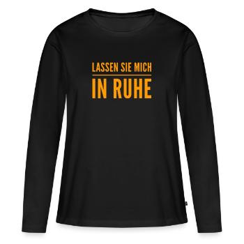 lass das - Frauen Premium Bio Langarmshirt - Schwarz - Vorne - Julia (174cm)