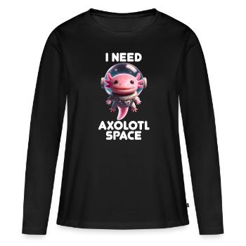 Astronaute Axolotl Space Space Amphibian - T-shirt manches longues Premium bio Femme - noir - Devant - Julia (174cm)