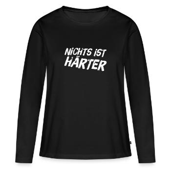 am härtesten - Frauen Premium Bio Langarmshirt - Schwarz - Vorne - Julia (174cm)