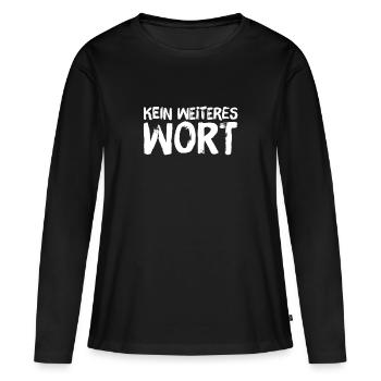 halt die Klappe - Frauen Premium Bio Langarmshirt - Schwarz - Vorne - Julia (174cm)