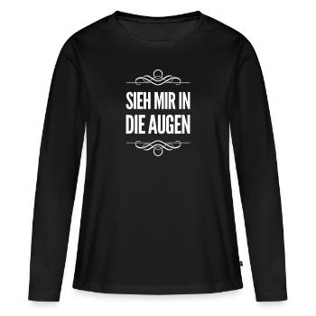 ich mag dich - Frauen Premium Bio Langarmshirt - Schwarz - Vorne - Julia (174cm)