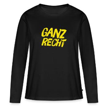 ganz recht - Frauen Premium Bio Langarmshirt - Schwarz - Vorne - Julia (174cm)