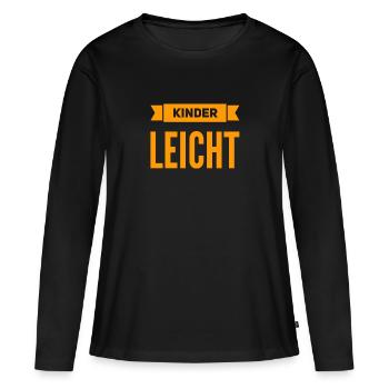 ganz einfach - Frauen Premium Bio Langarmshirt - Schwarz - Vorne - Julia (174cm)