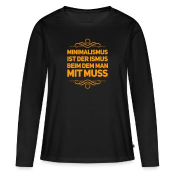 Minimalismus geht immer - Frauen Premium Bio Langarmshirt - Schwarz - Vorne - Julia (174cm)