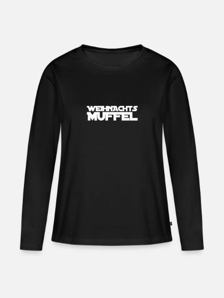 Weihnachten ist doof - Frauen Premium Bio Langarmshirt - Schwarz