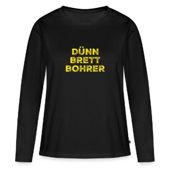 die pure Faulheit - Frauen Premium Bio Langarmshirt - Schwarz - Vorne - Julia (174cm)